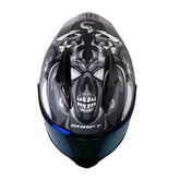 Casco Shaft 596 Tiamat Negro Gris Claro Visor Iridium Azul